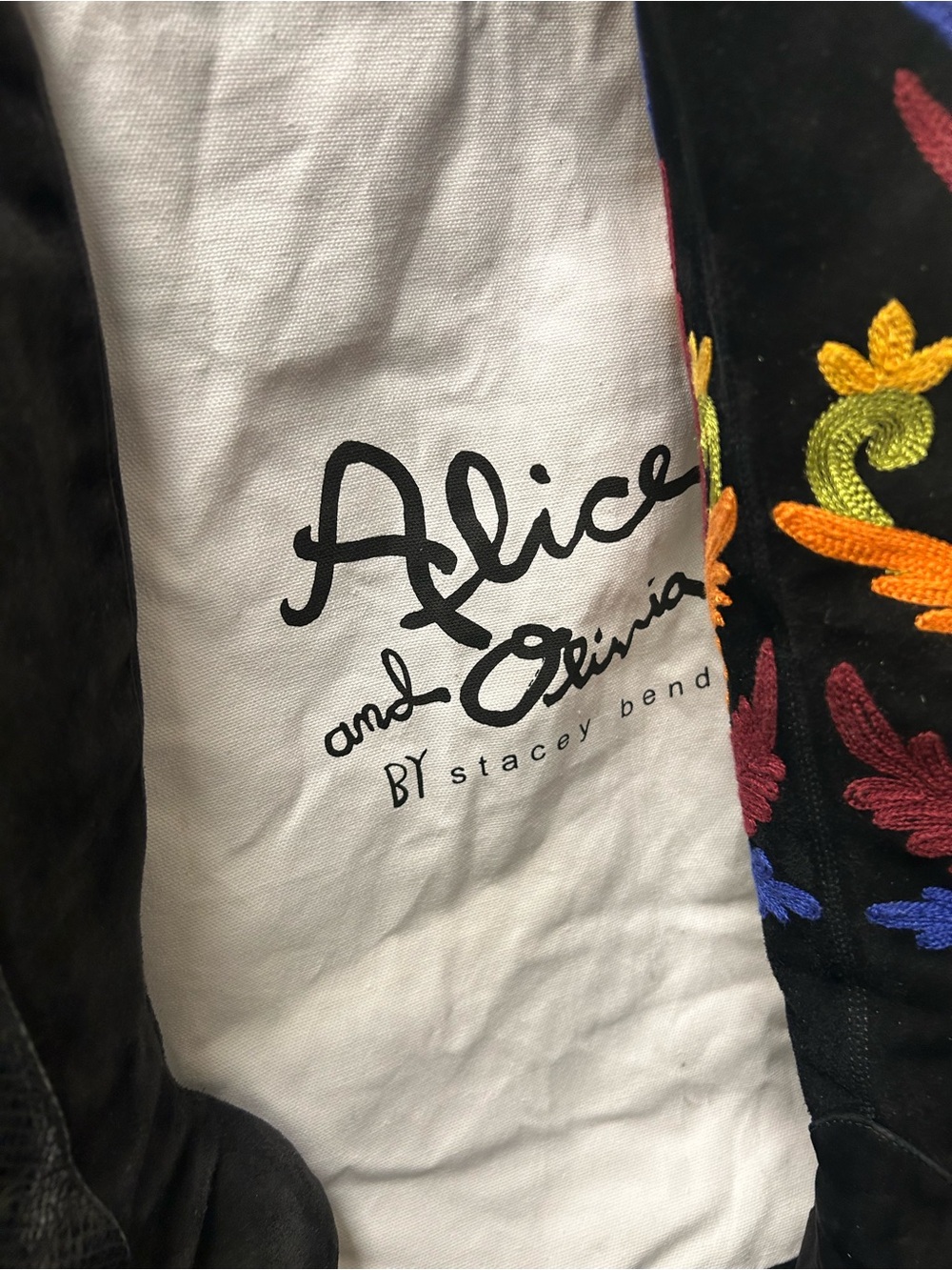 2 Pairs Alice & Olivia Tall Boots- Black/Multi-Color - Picture 8 of 8